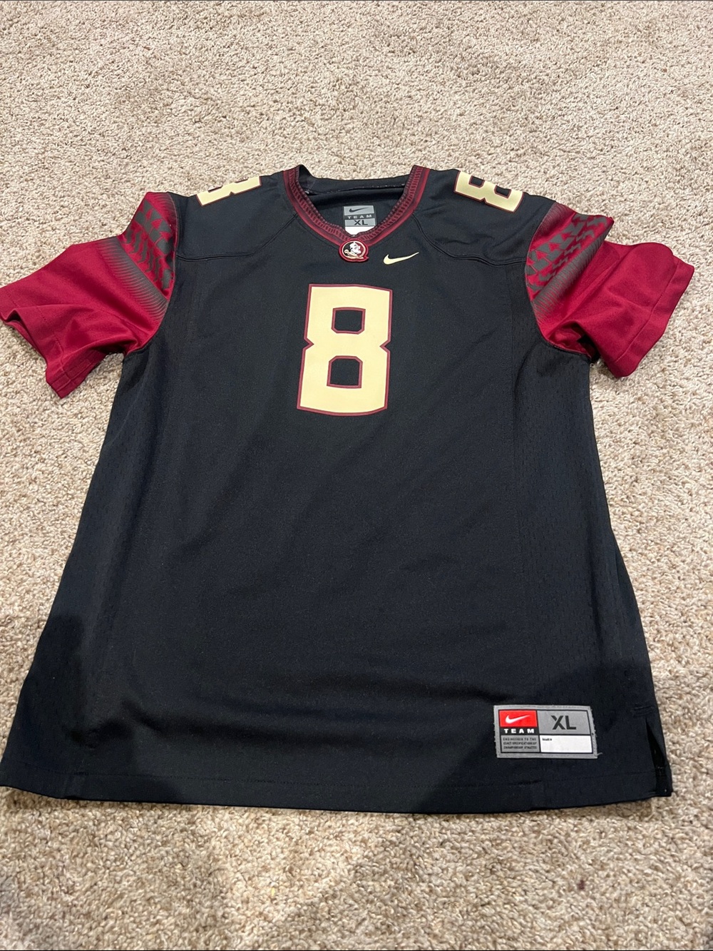 Nike Kids Black & Garnet Football Jersey No. 8